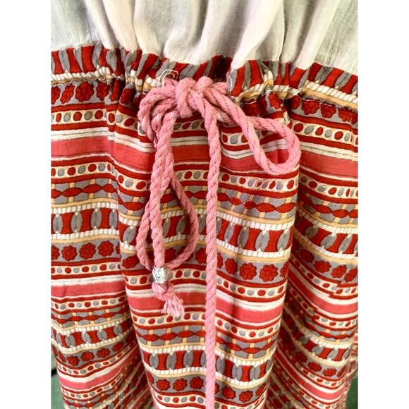 CZ Cover-Ups Cotton Geometric Print Boho Embellished Tunic Large - Picture 7 of 9